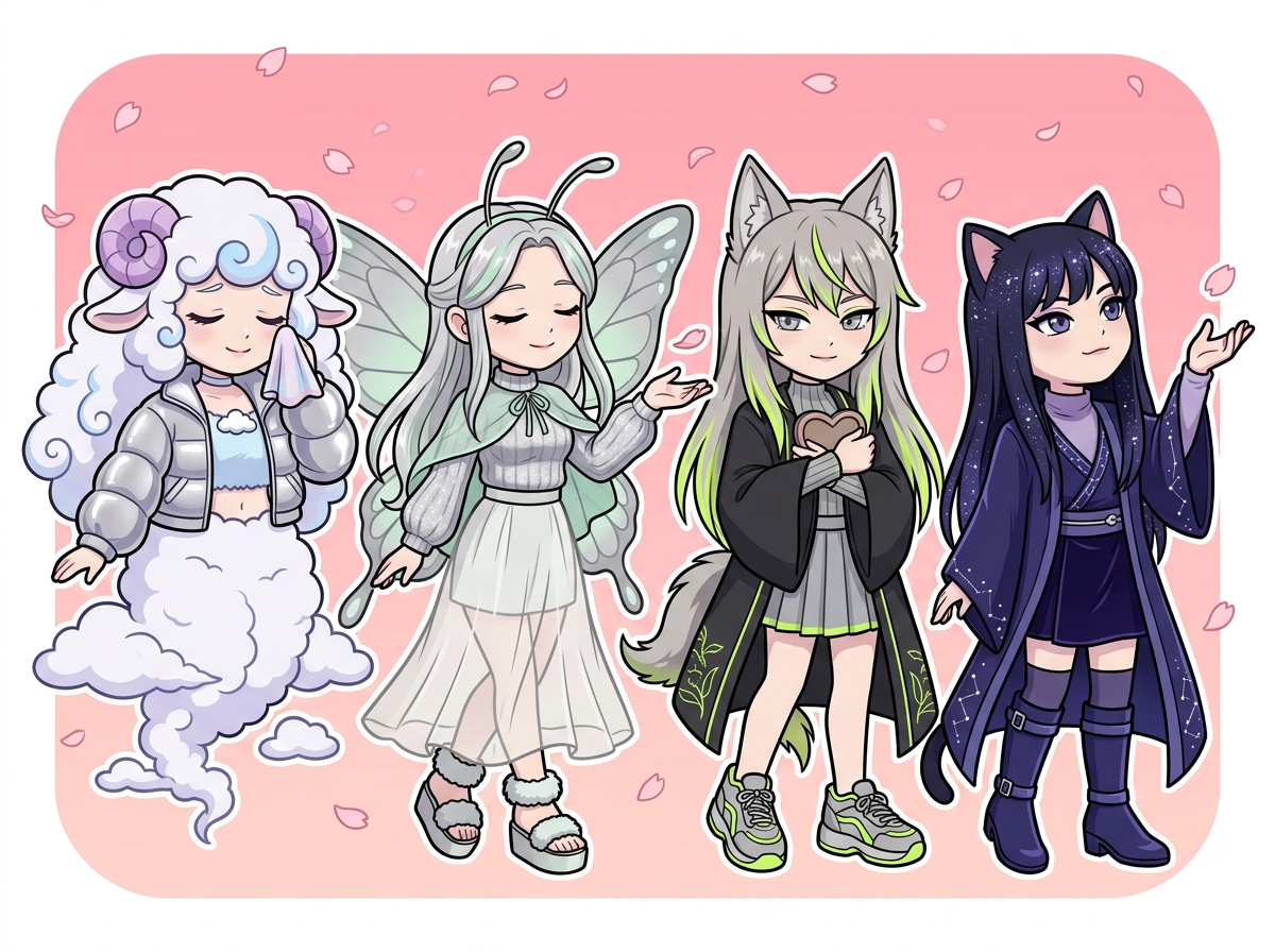 別れの縁を表すキャラクターたち