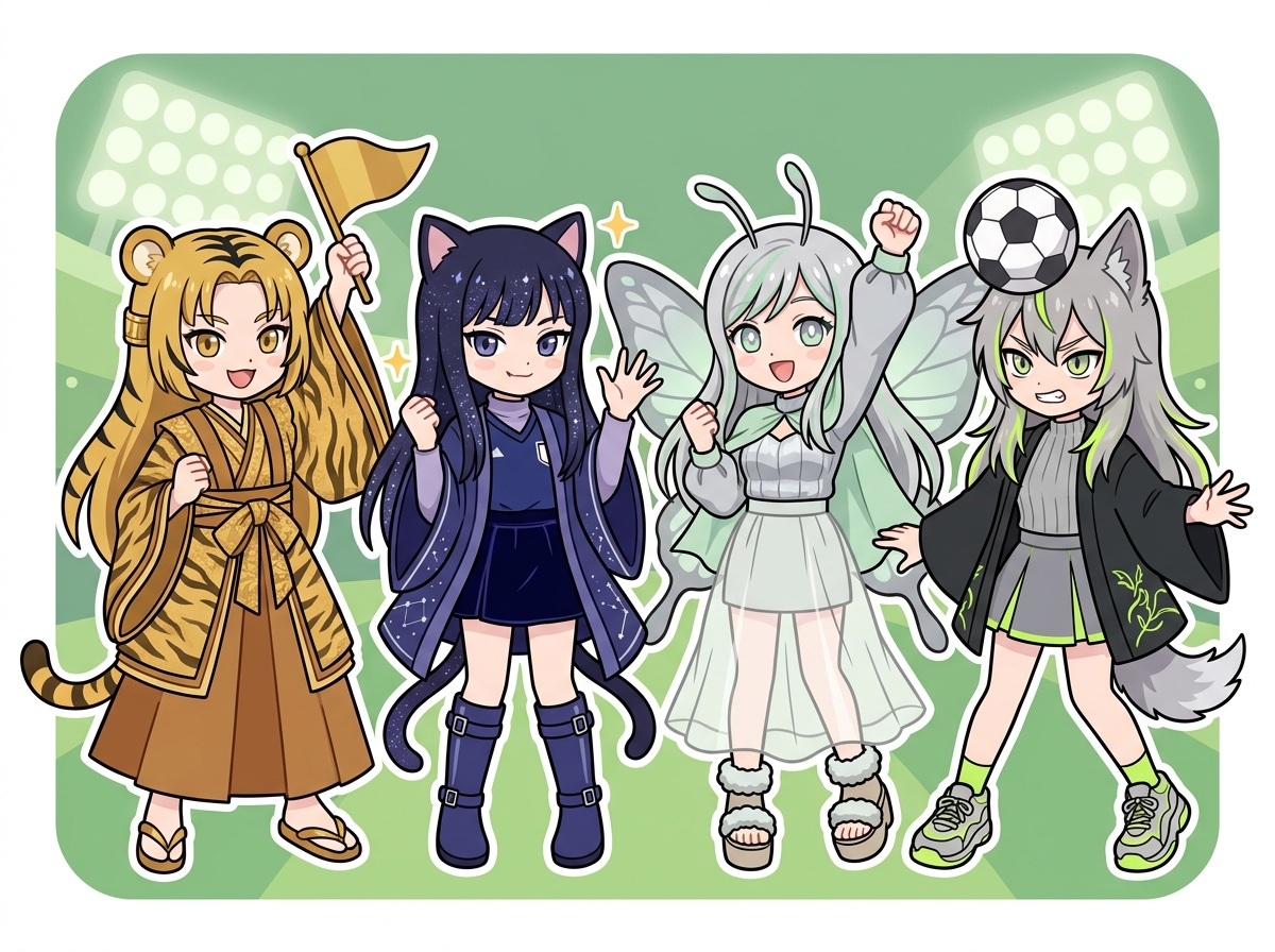 サッカー観戦を盛り上げるキャラクターたち