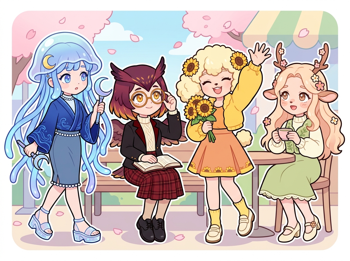 GWの出会いを楽しむキャラクターたち