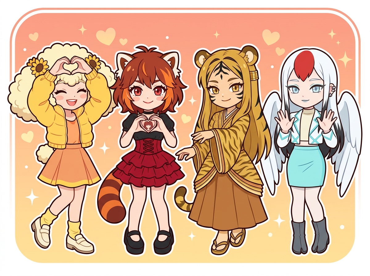 長続きカップルを表すキャラクターたち