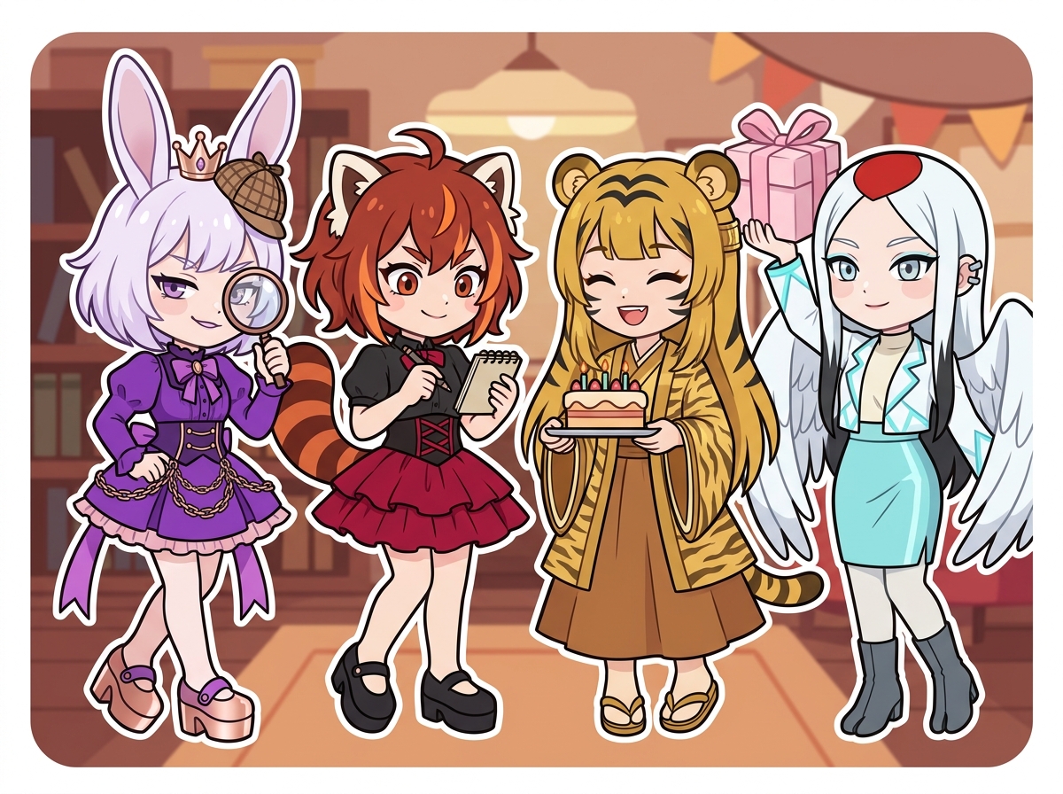 探偵風キャラクターたち