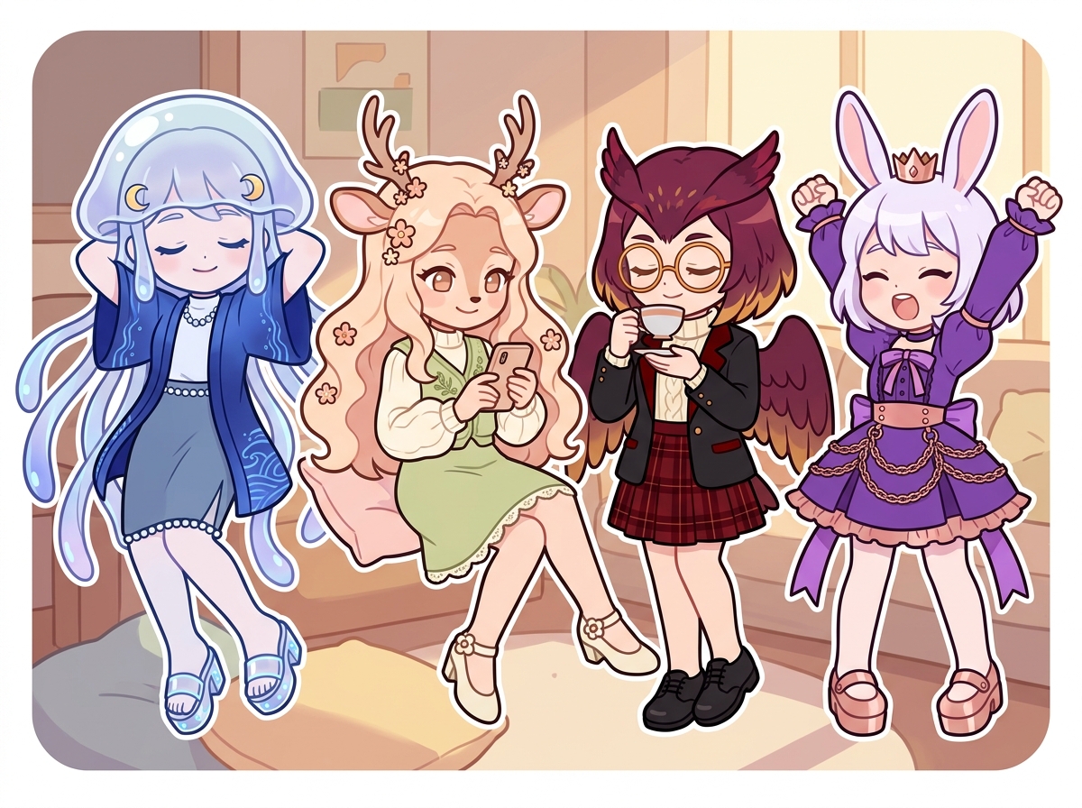 ラクな恋愛を表すキャラクターたち