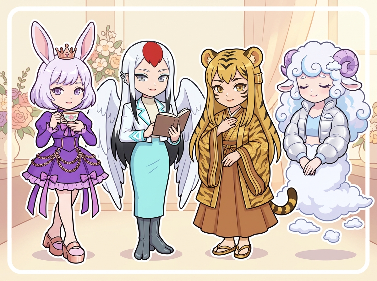 理想の女性を表すキャラクターたち