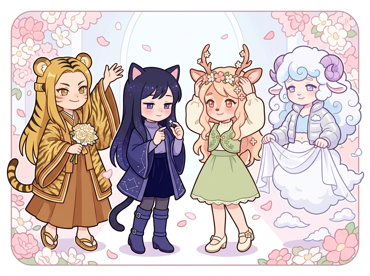 結婚をテーマにしたキャラクターたち