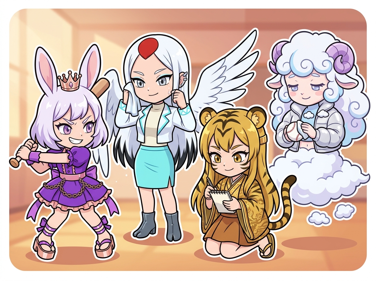 本気で打ち込むキャラクターたち