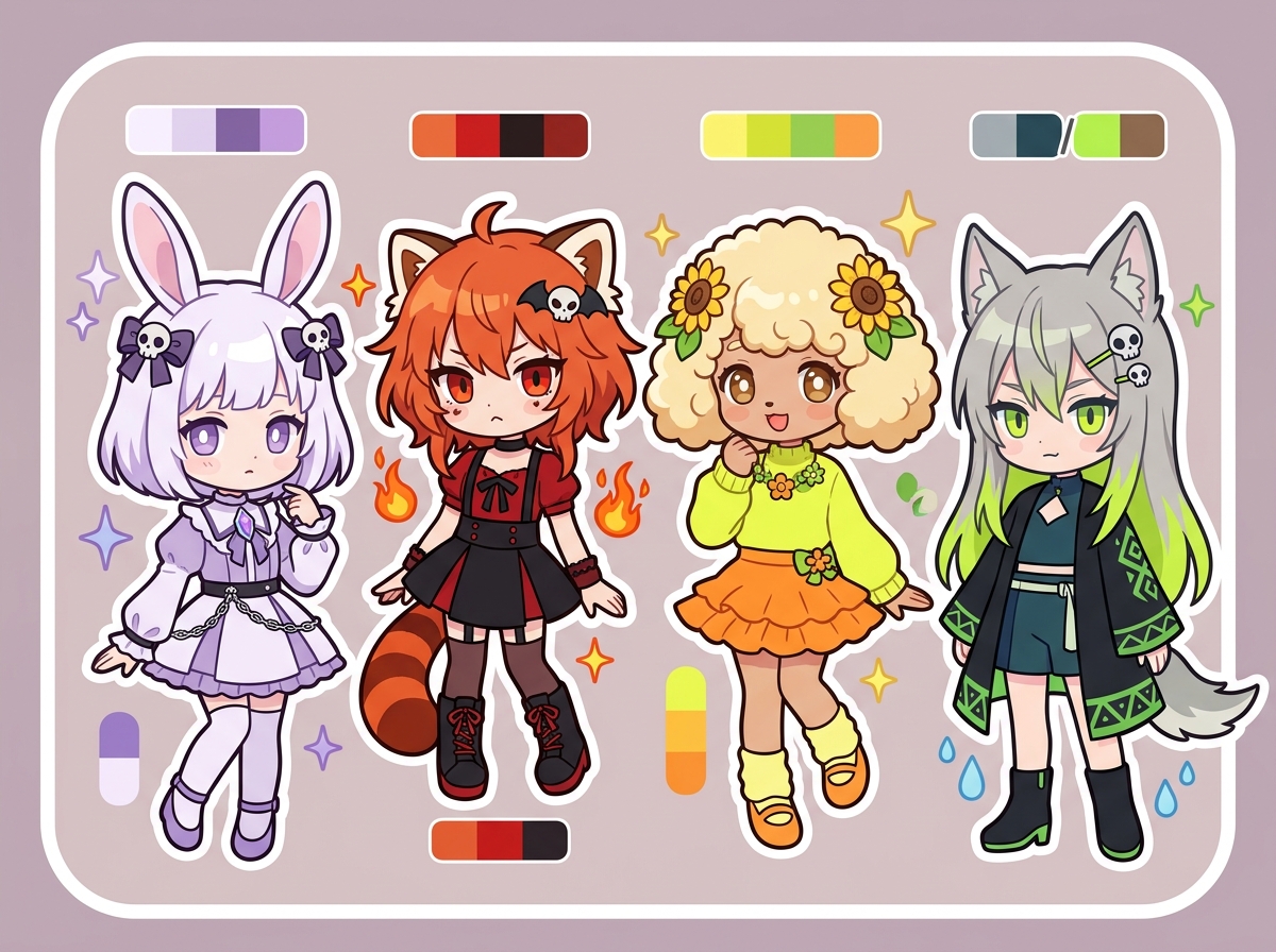 恋愛カラーについて語る紫星命理キャラクターたち