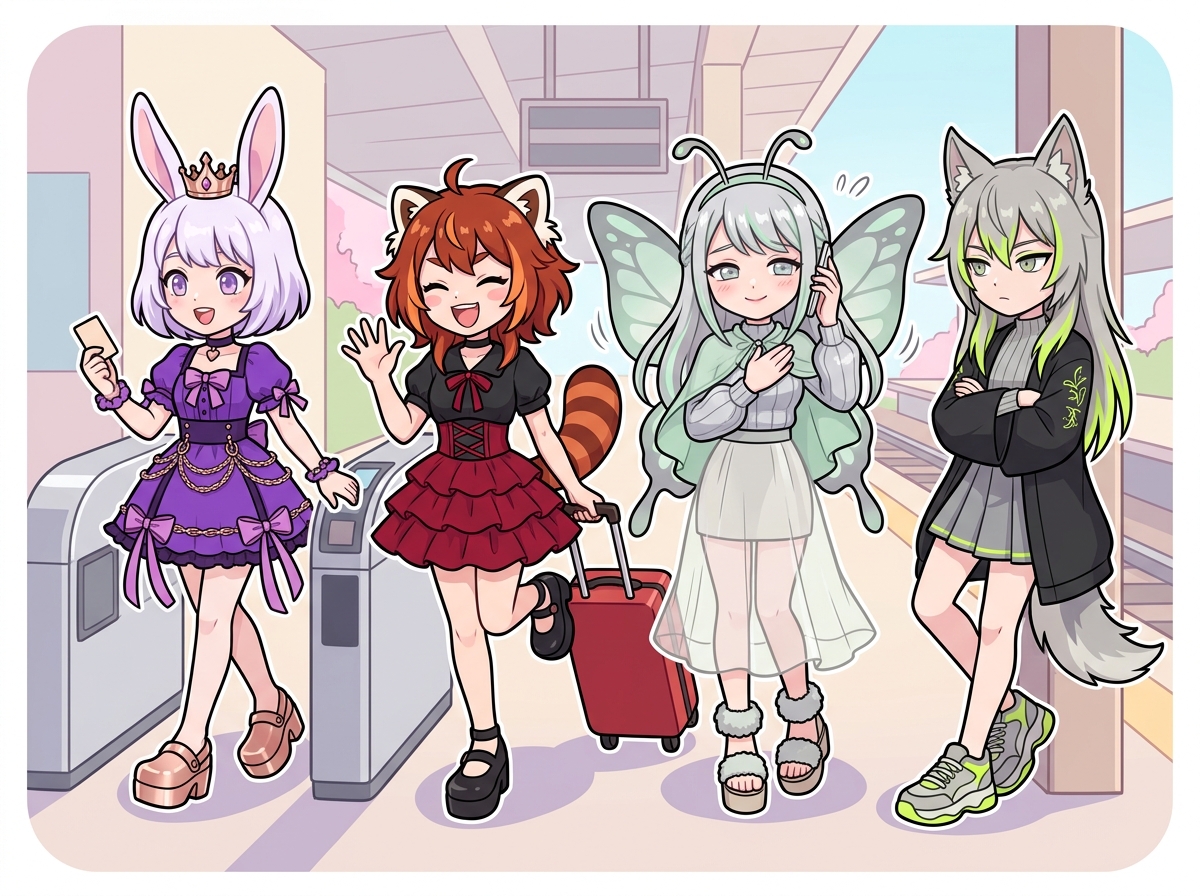 遠距離恋愛を続けるキャラクターたち