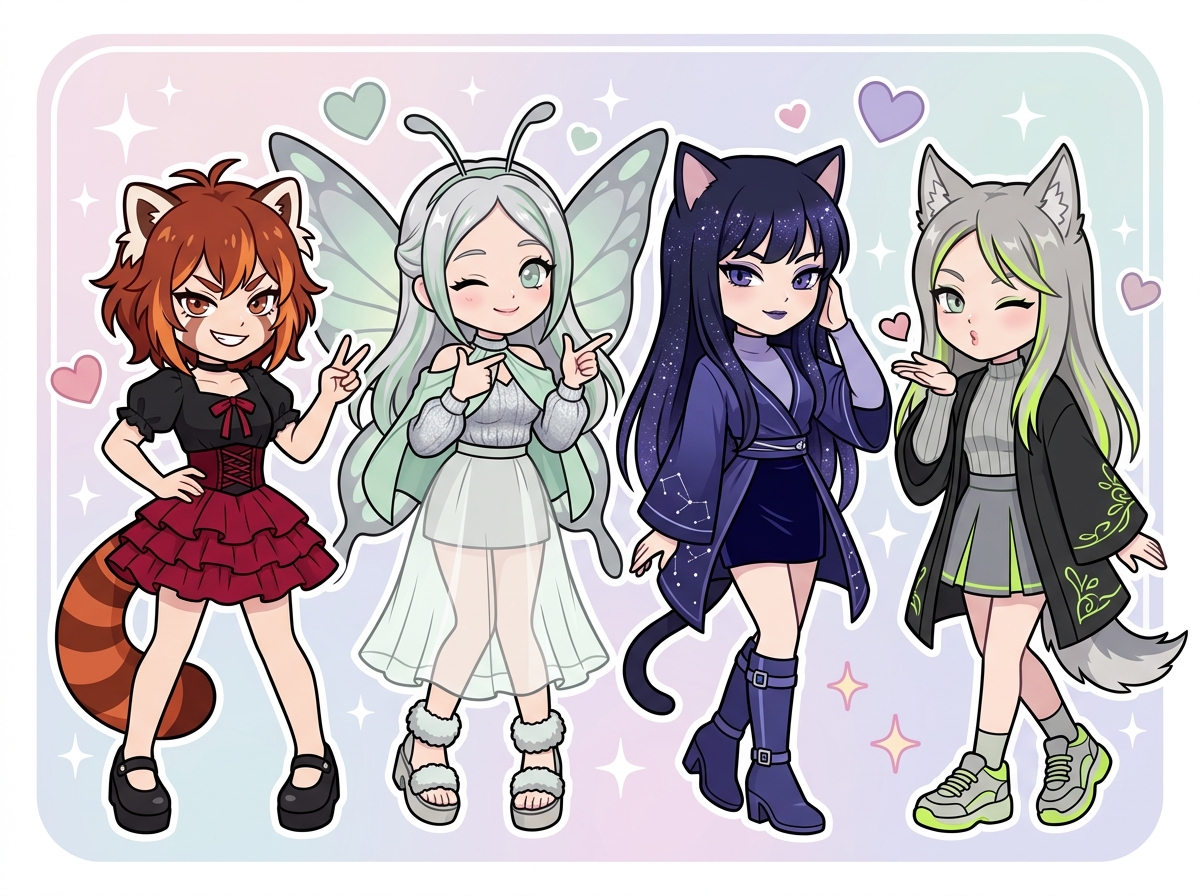 愛され女性のオーラを表すキャラクターたち